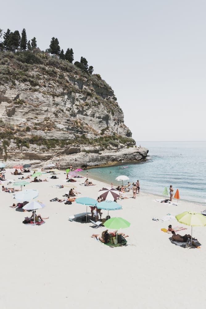 Relaxing Cliffside Beach by Photolovers — canvas wall art
