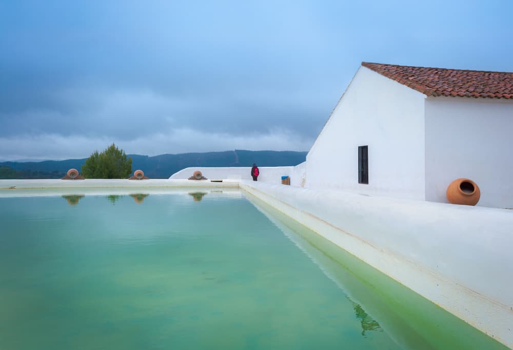 Tranquil Mediterranean Pool by Eugenio Pastor Benjumeda — canvas wall art