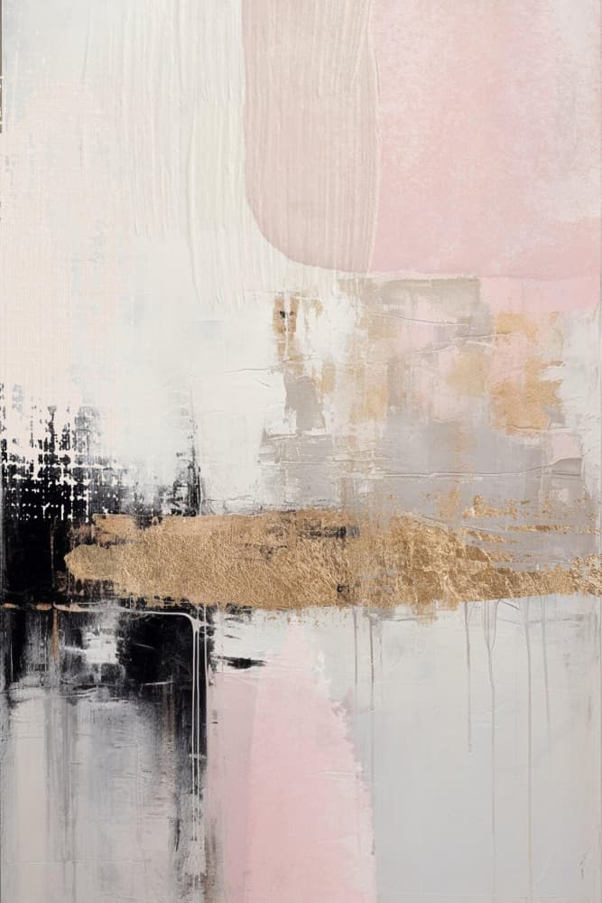Blush Gold Abstract by Sally Ann Moss — canvas wall art