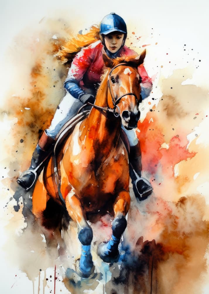 Galloping Horse Rider by Justyna Jaszke — canvas wall art