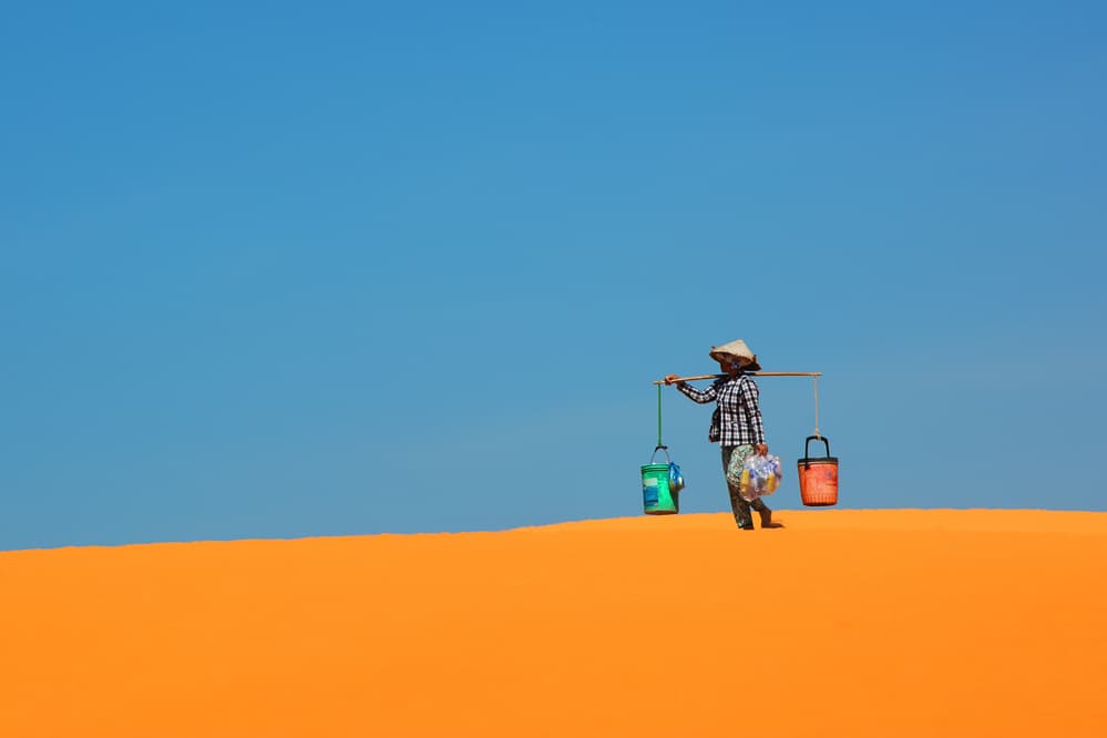 Orange Sand Walker by Darlene Hewson — canvas wall art