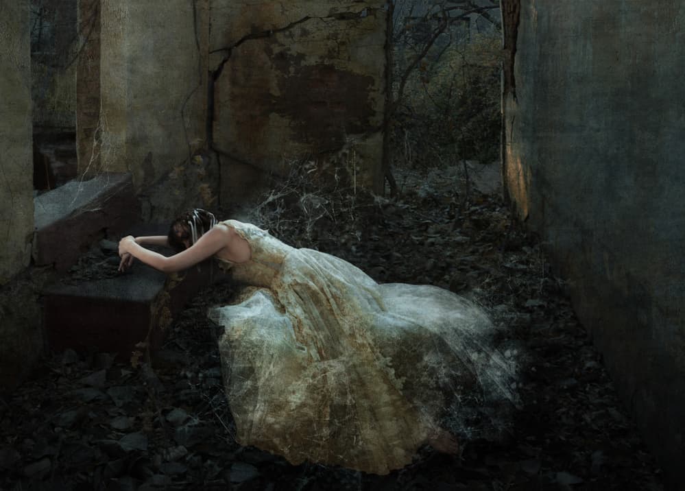 Fallen Ghost in Ruins by Charlaine Gerber — canvas wall art