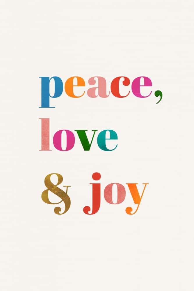 Peace, Love & Joy by Kubistika — canvas wall art
