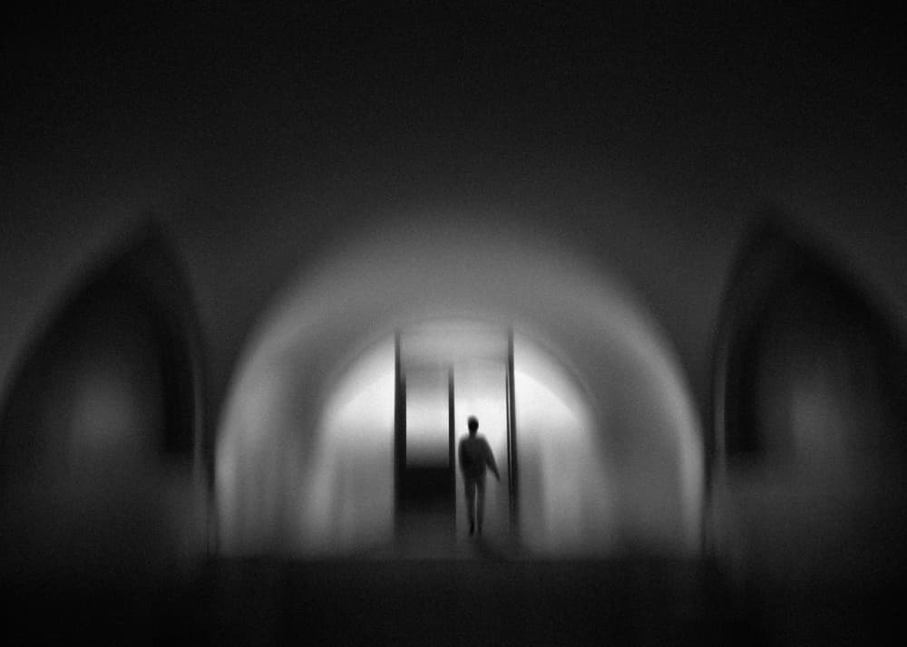 Lone Figure Dark Passage by Tony Xu — canvas wall art