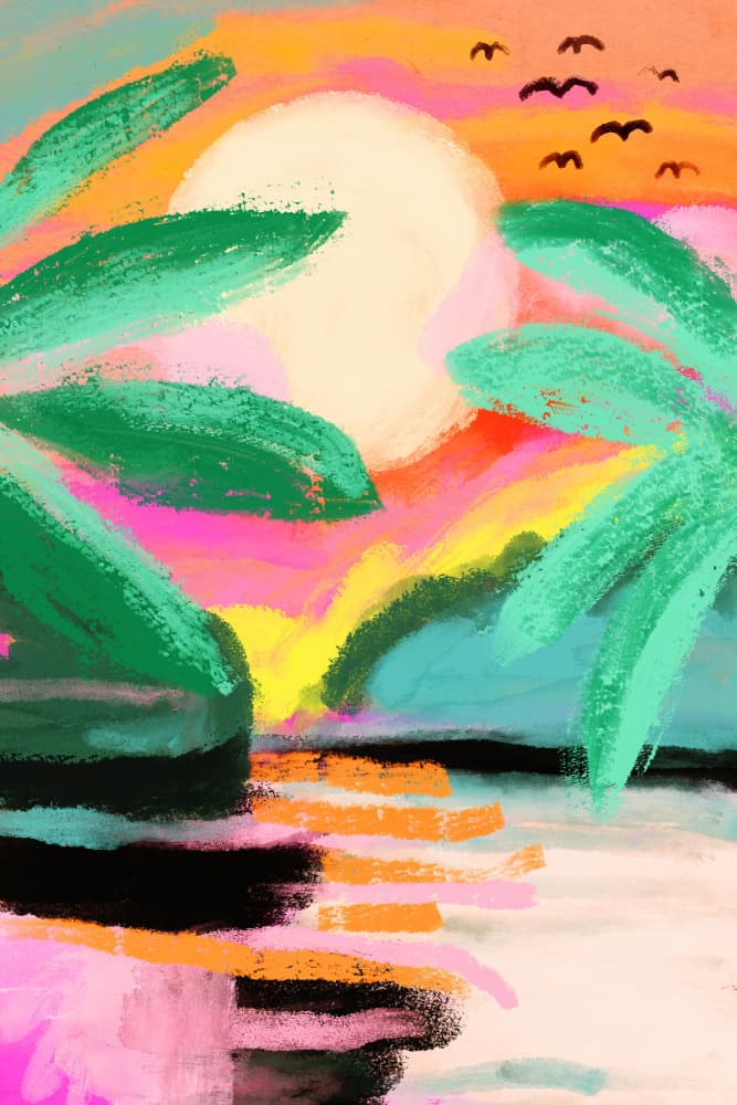 Tropical Dreamscape by Treechild — canvas wall art
