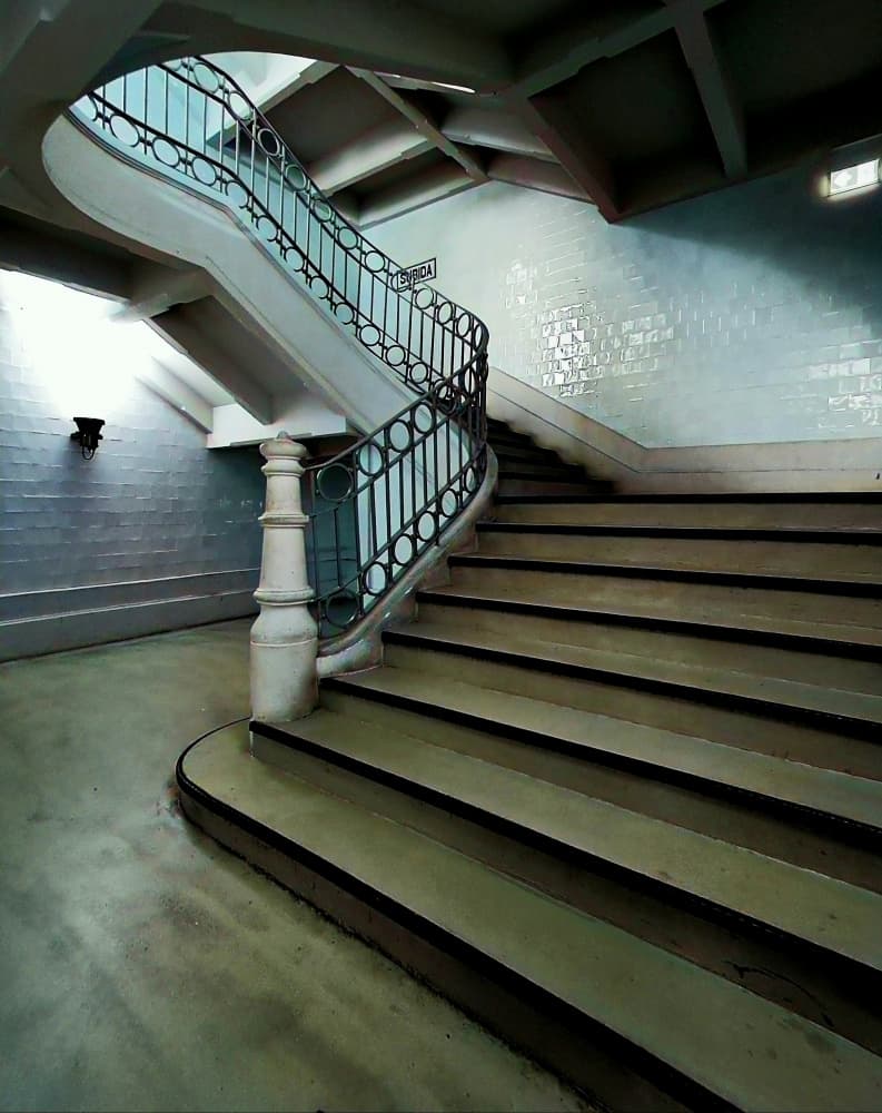 Ornate Winding Staircase by annehedelin — canvas wall art