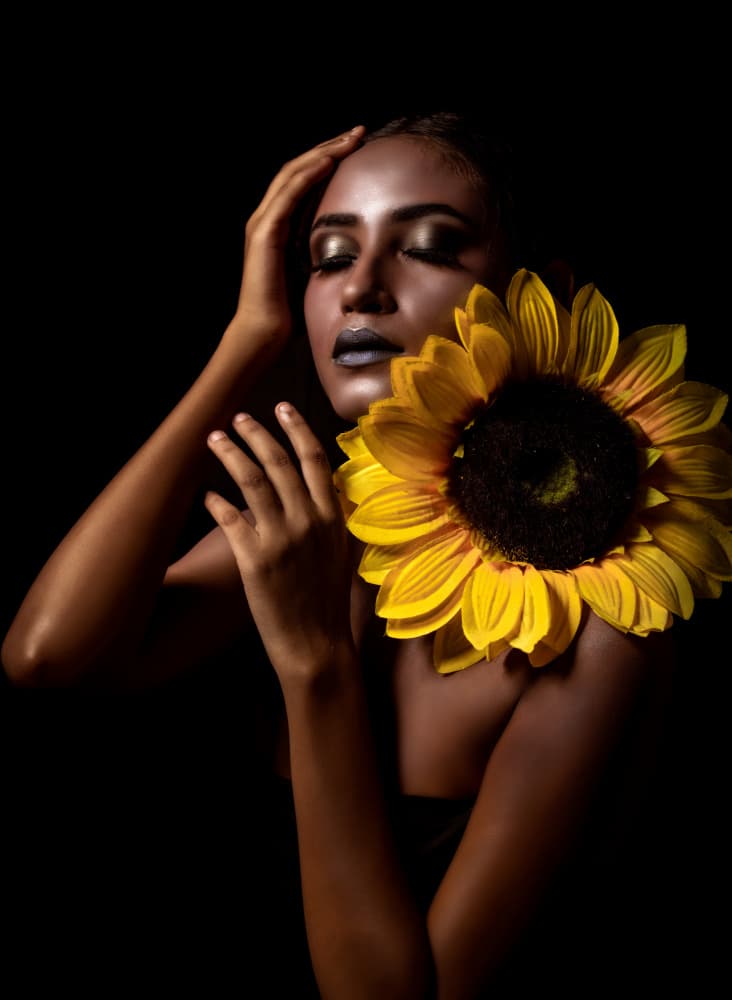 Serene Sunflower Portrait by Prithul Das — canvas wall art