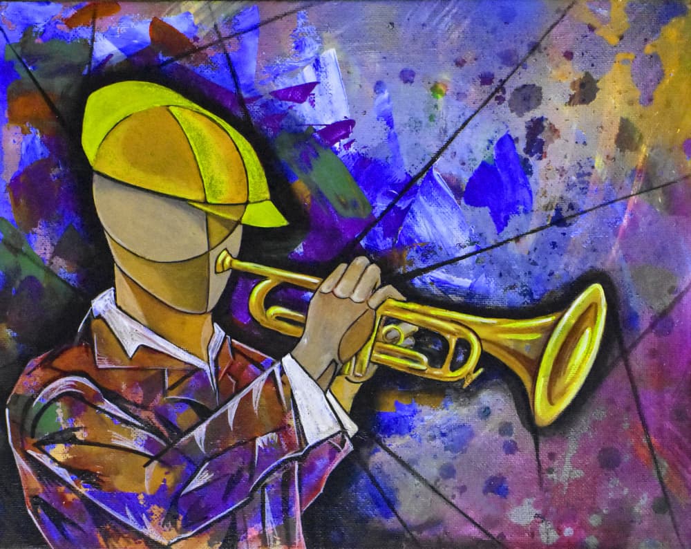 Vibrant Jazz Musician by Ricardo Maya — canvas wall art