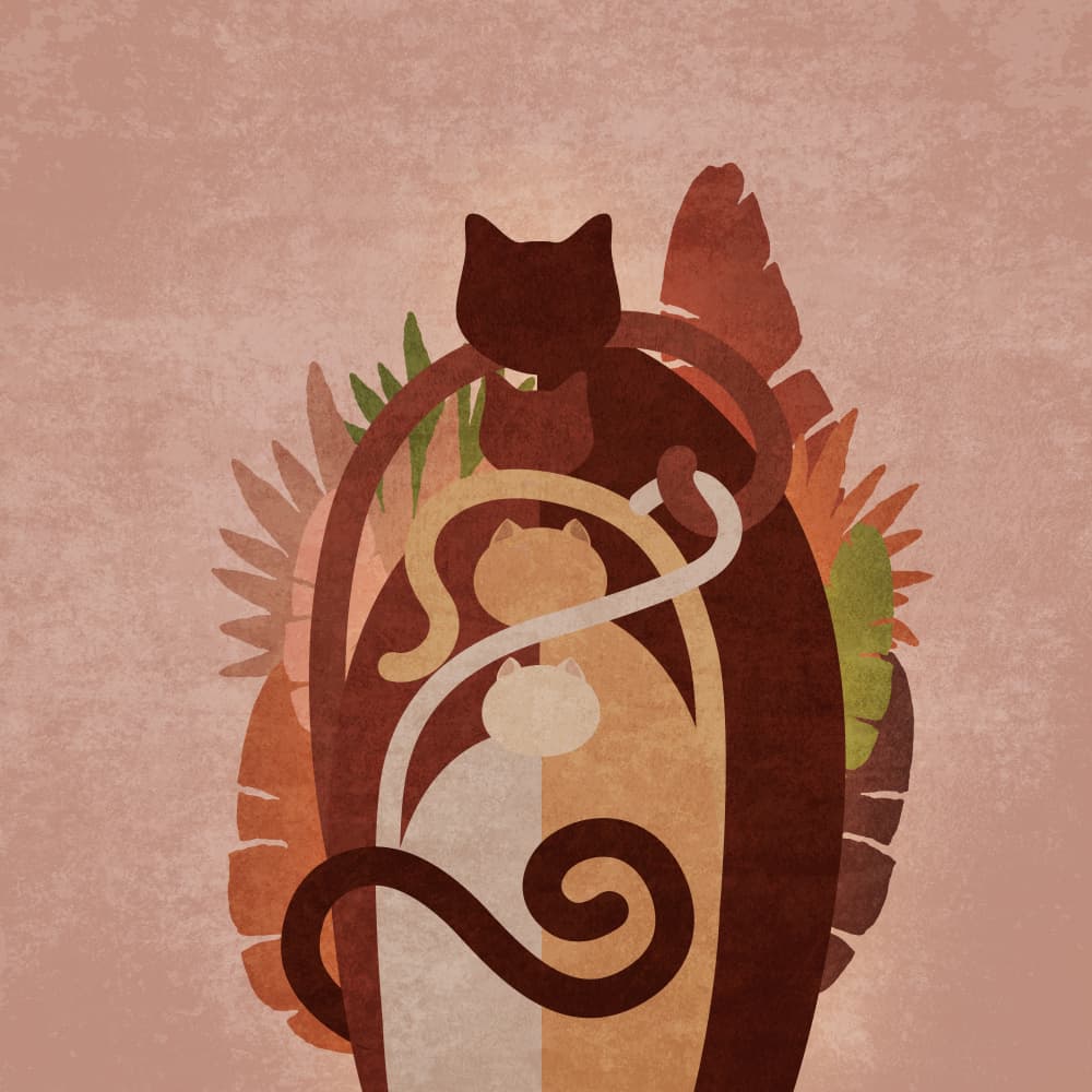 Feline Harmony by Emel Tunaboylu — canvas wall art