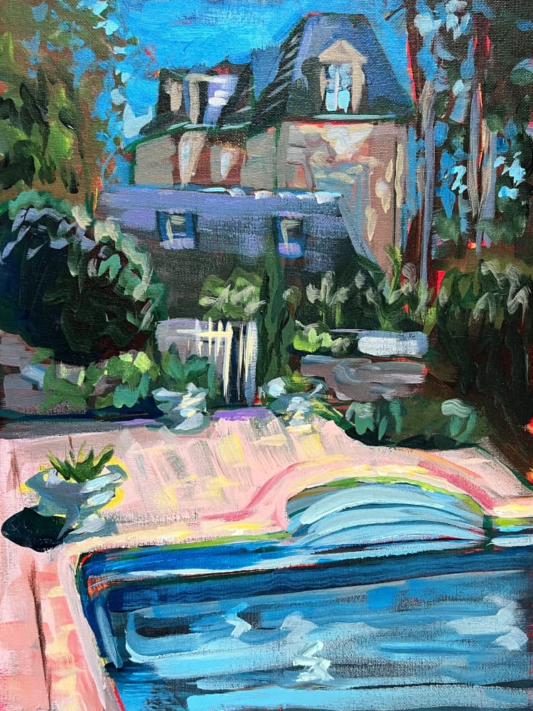 Vibrant Garden House by Pauline Wegman | Key and Sea Creative — canvas wall art