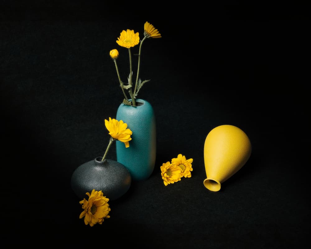 Moody Yellow Flowers by Zhijian Wu — canvas wall art