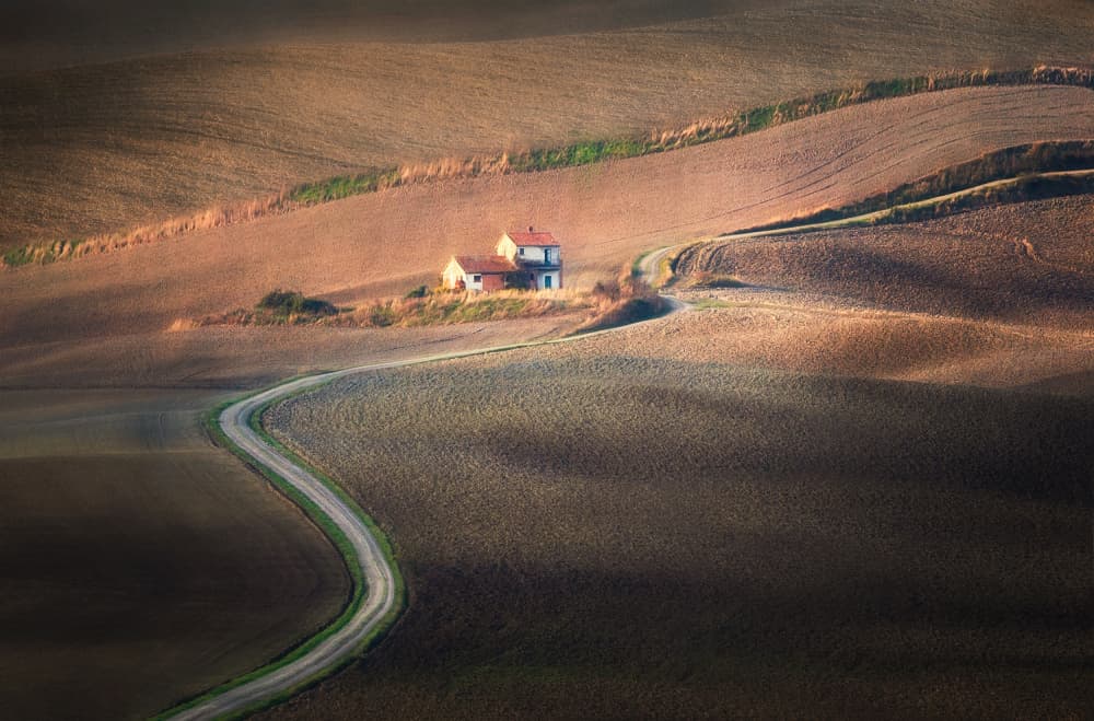 Rolling Hills Farmhouse by Sebastian Prioteasa — canvas wall art