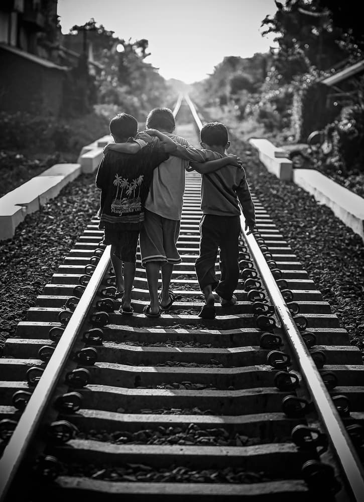 Three Friends Walking by Firman Maulana — canvas wall art