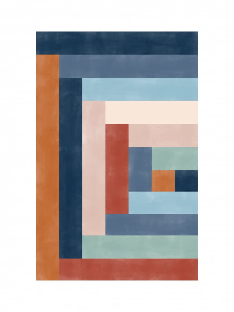 Abstract Log Cabin Pattern by Elena Ristova — canvas wall art