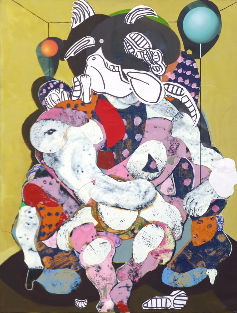 homme aux ballons by Pascal Marlin — canvas wall art