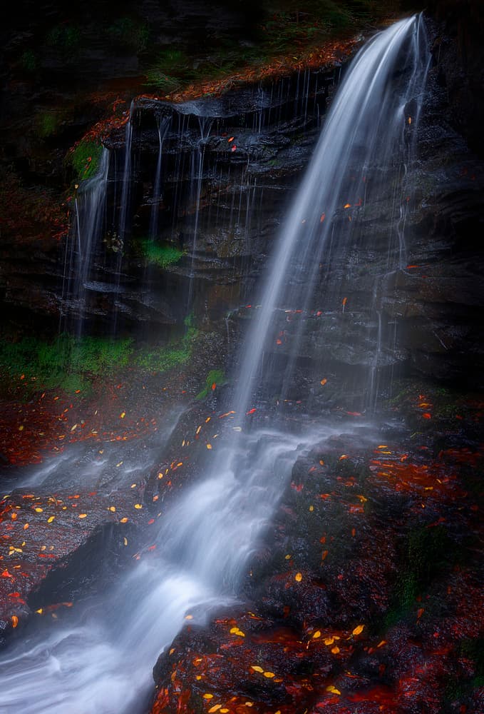 Serene Autumn Waterfall by Yanny Liu — canvas wall art