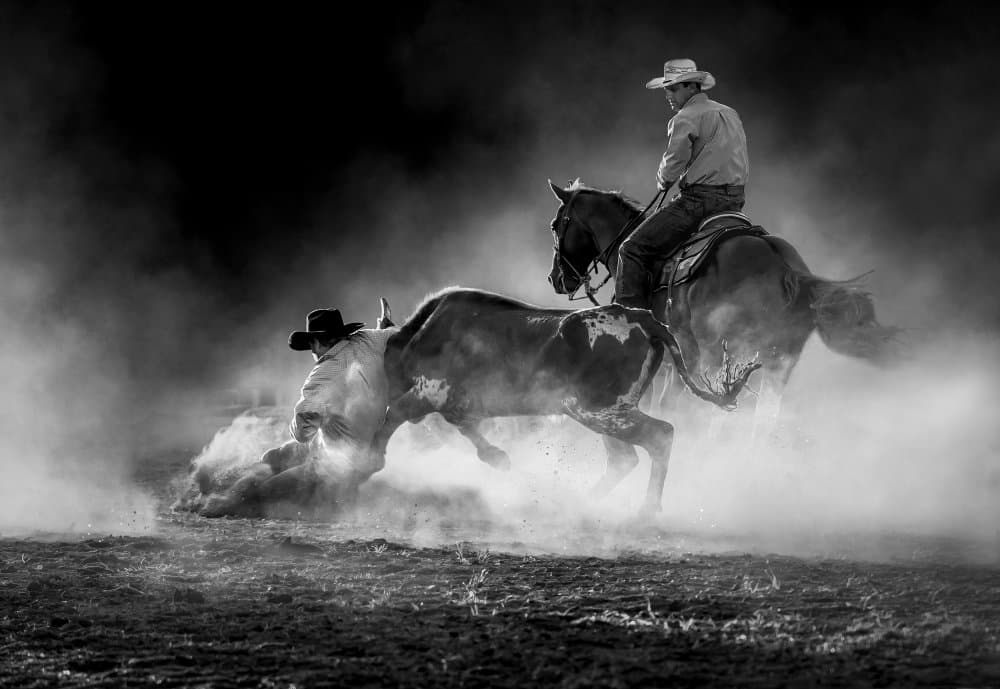 Rodeo Cowboy Action by Frank Ma — canvas wall art