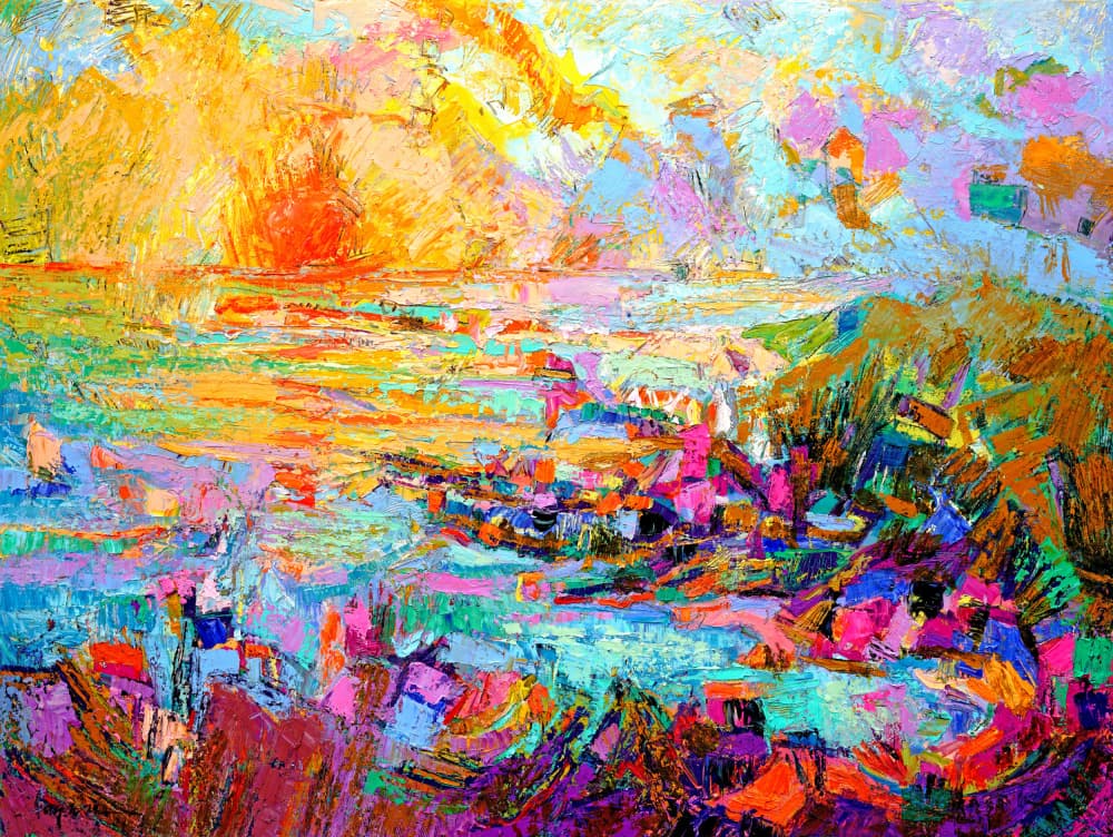 Sunset Over A Vivid Landscape by Dorothy Fagan — canvas wall art