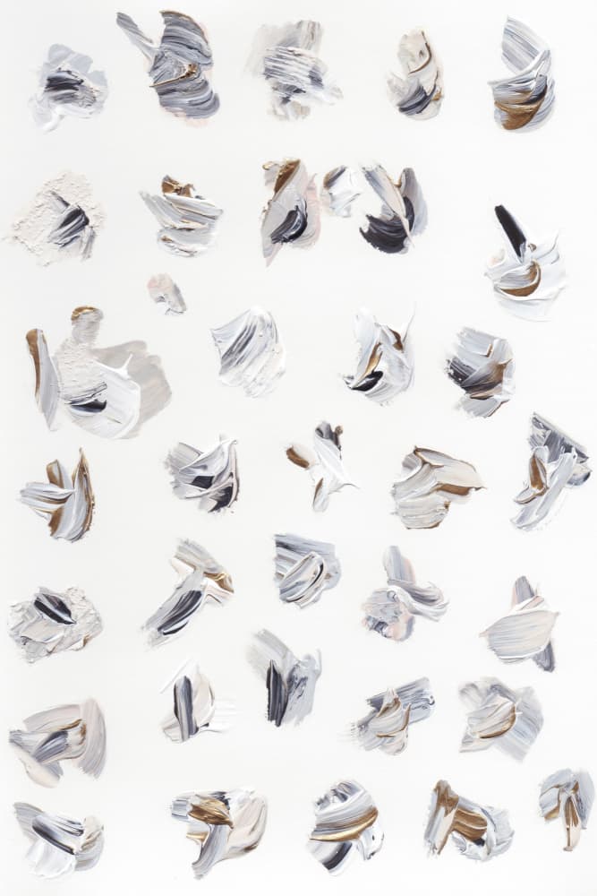 Dynamic Brushstrokes in Neutral Tones by uplusmestudio — canvas wall art