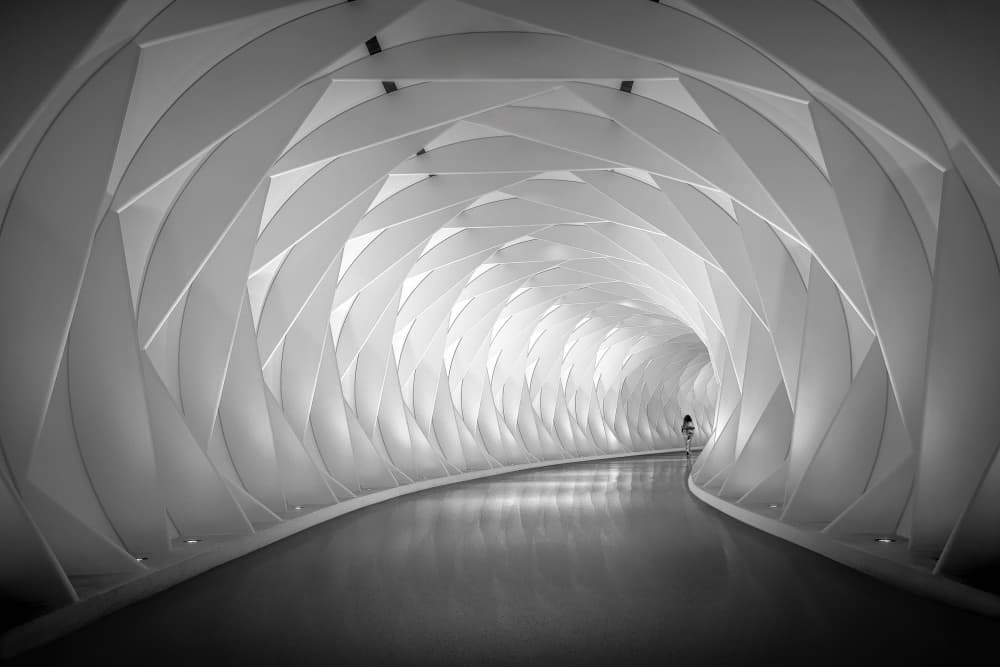 Futuristic Geometric Passage by Michael Eßig — canvas wall art