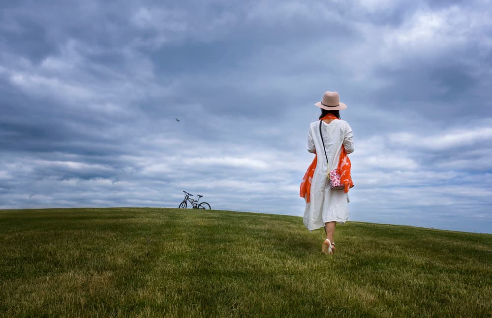 Solitary Walk On Hill by Larry Deng APA — canvas wall art