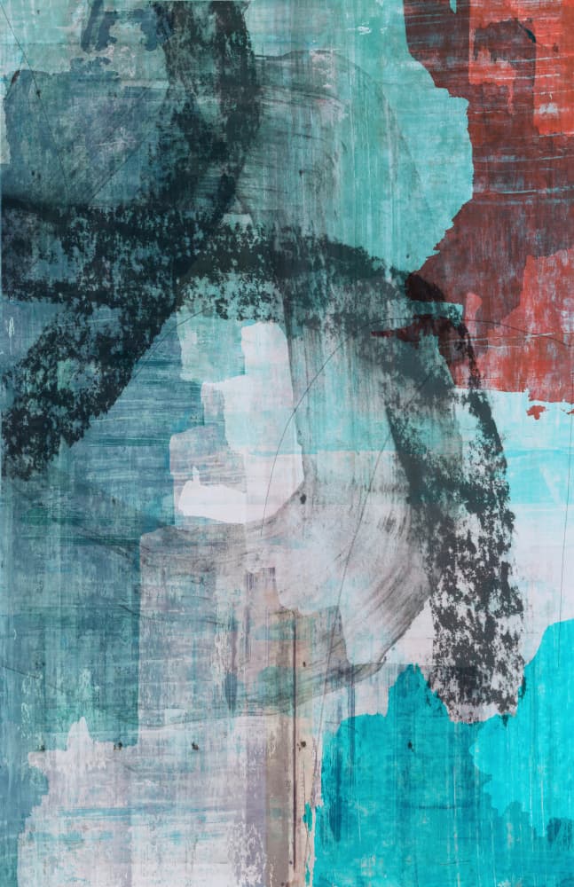 Abstract Teal Grunge by cartissi — canvas wall art