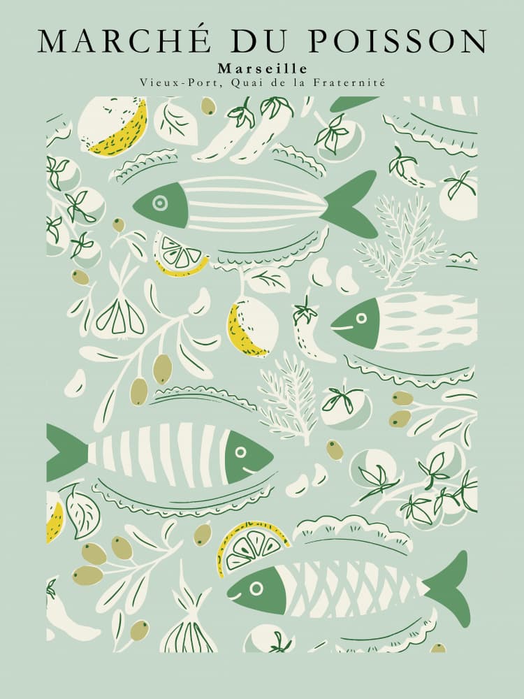 French Fish Market by Annick — canvas wall art