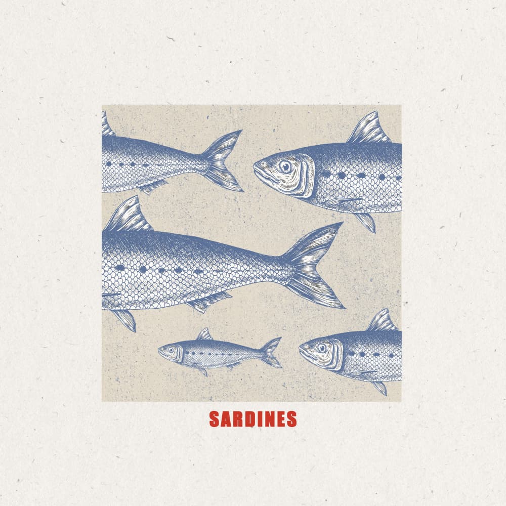 Blue Fish Harmony by THE MIUUS STUDIO — canvas wall art