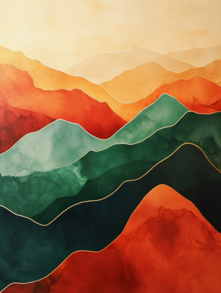 Abstract Mountain Layers by Bilge Paksoylu — canvas wall art