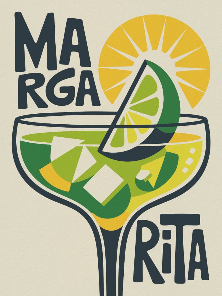 Retro Margarita Icon by Andreas Magnusson — canvas wall art
