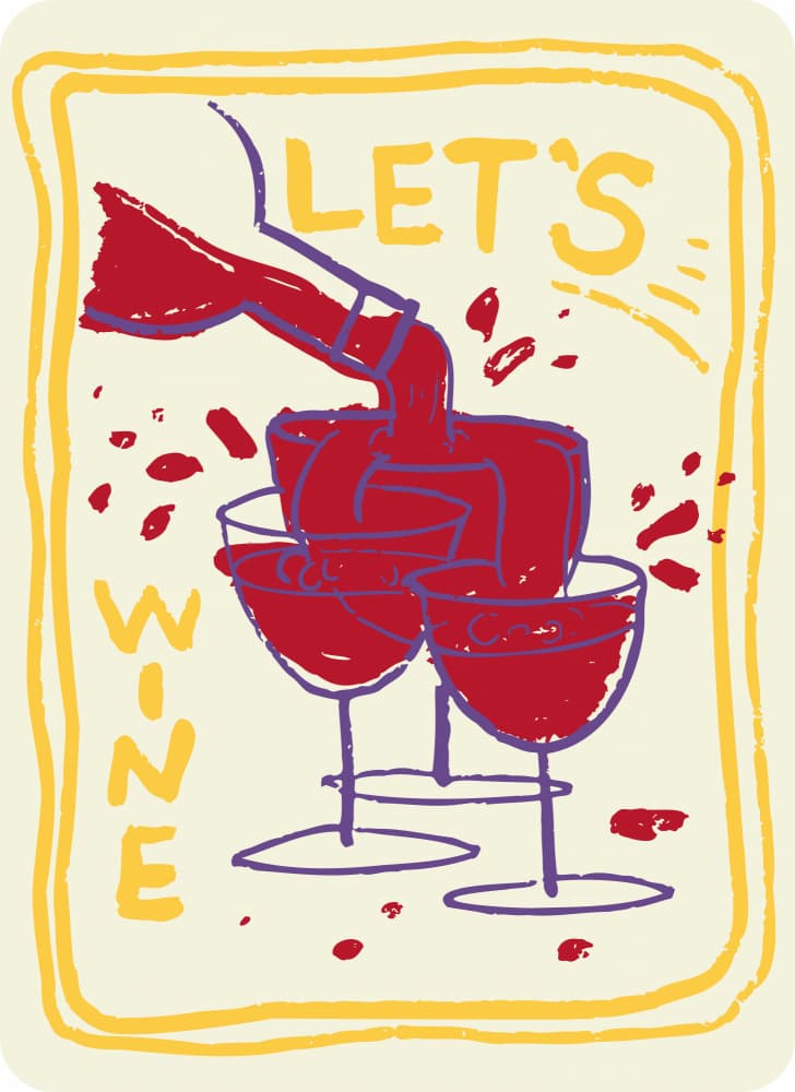 Let's Wine Together by Marika Barsrsind — canvas wall art