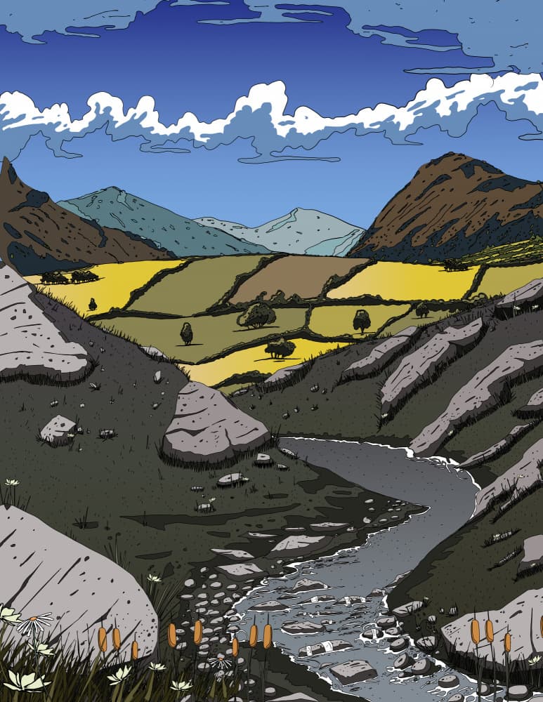 River Valley Landscape by Nicholas — canvas wall art