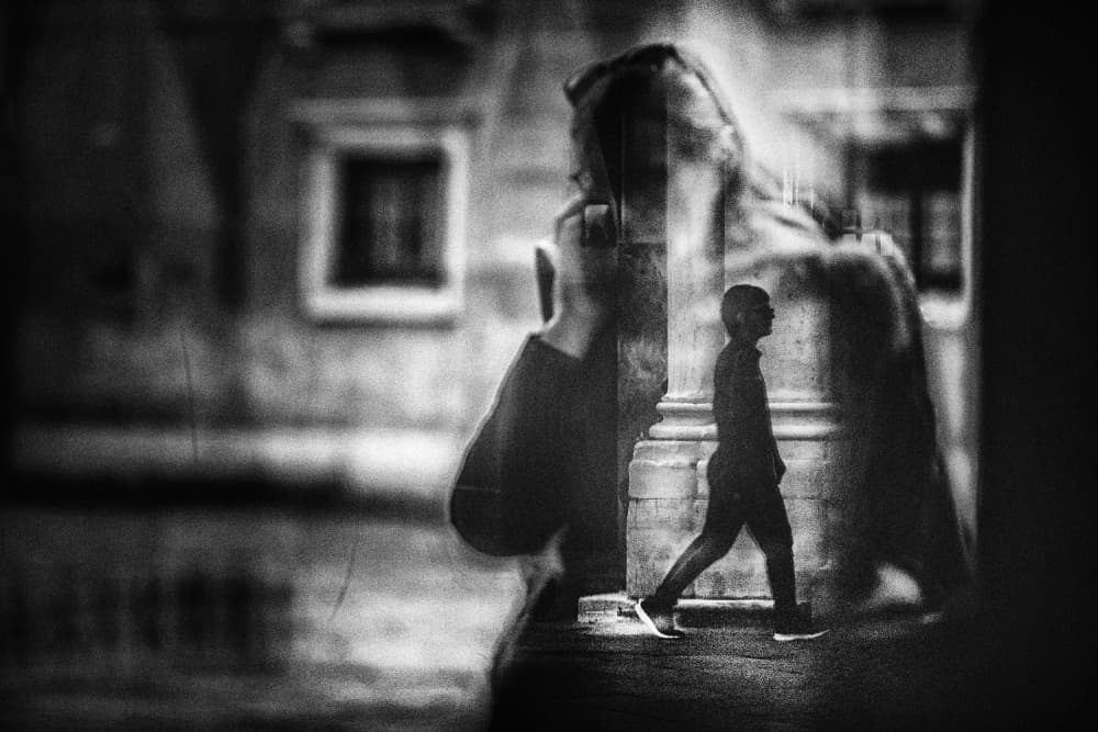 Urban Man Double Exposure by Damijan Sedevcic — canvas wall art