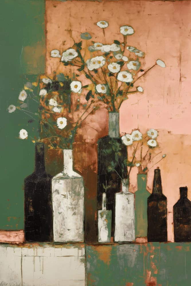Vases in Bloom by Treechild — canvas wall art