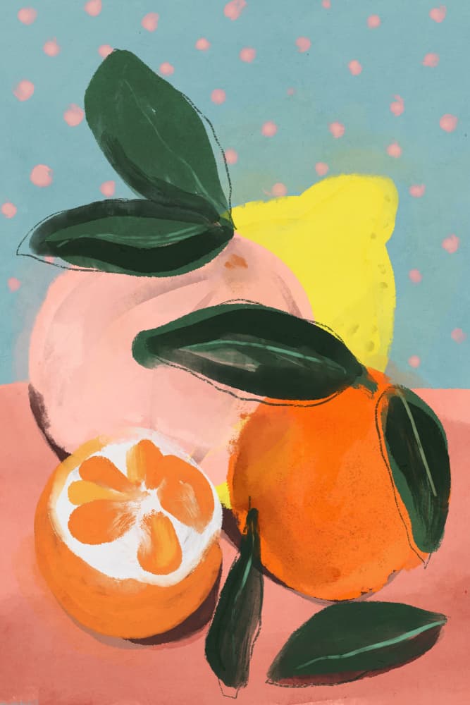 Citrus Symphony by Treechild — canvas wall art