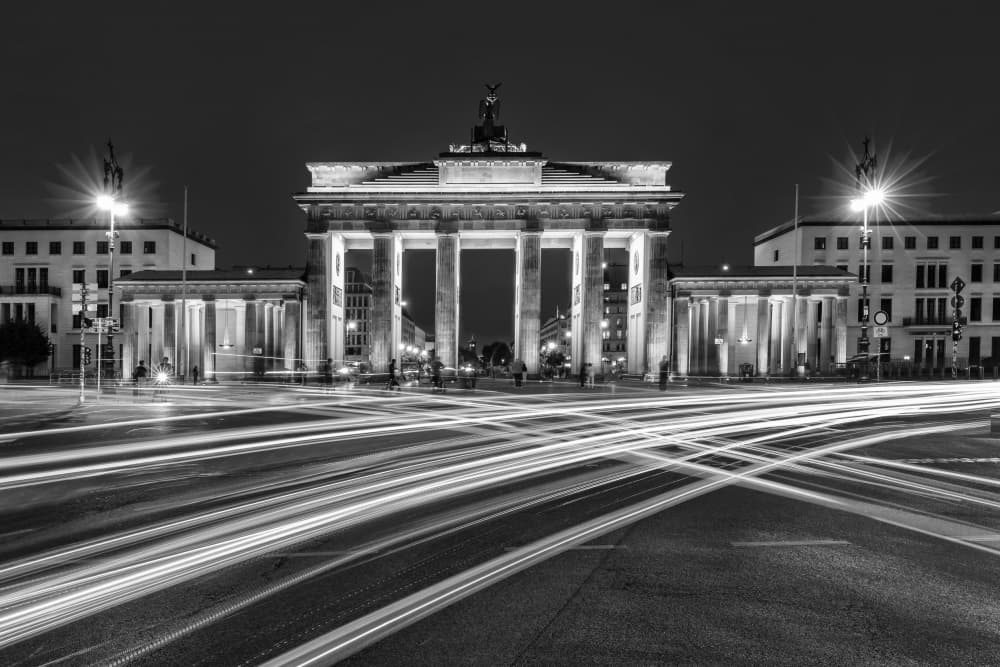 Brandenburg Gate Night Motion by Melanie Viola — canvas wall art