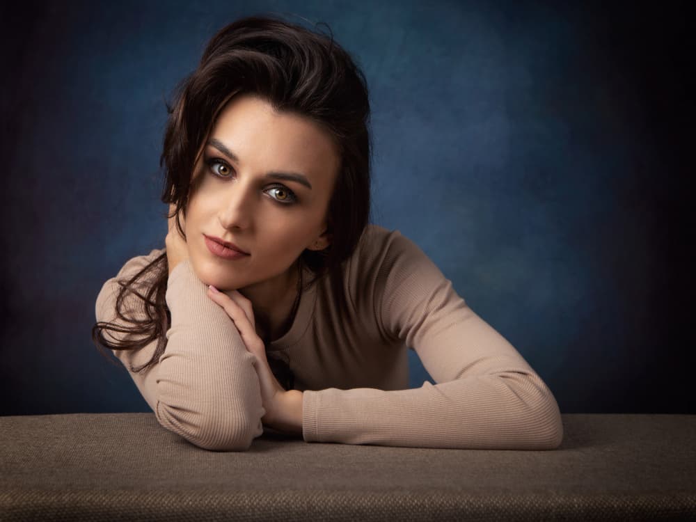Pensive Woman Portrait by Mihai Bogdan R — canvas wall art