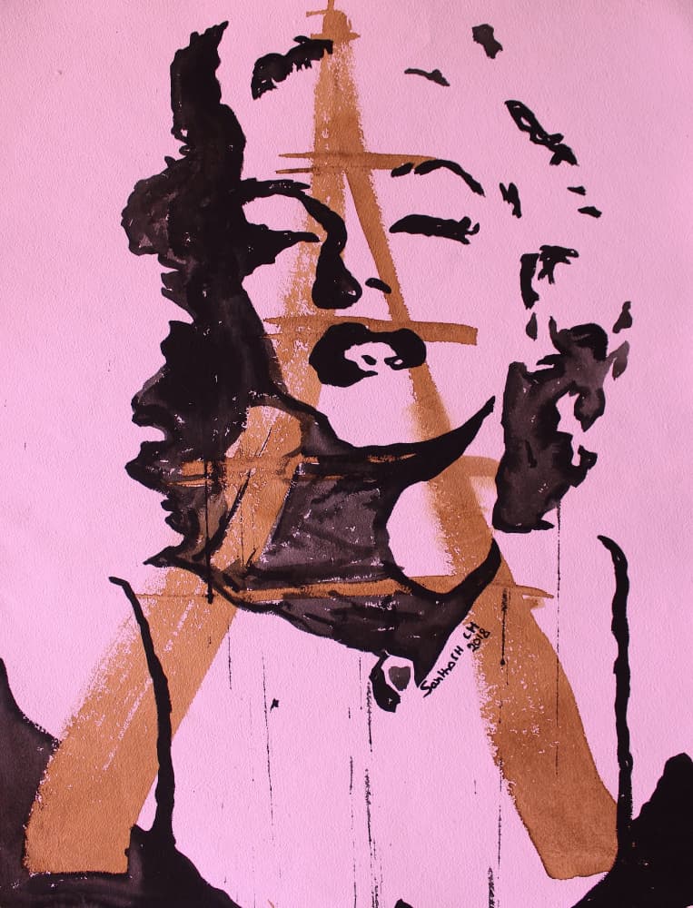 Pink Pop Monroe by Santhosh ch — canvas wall art