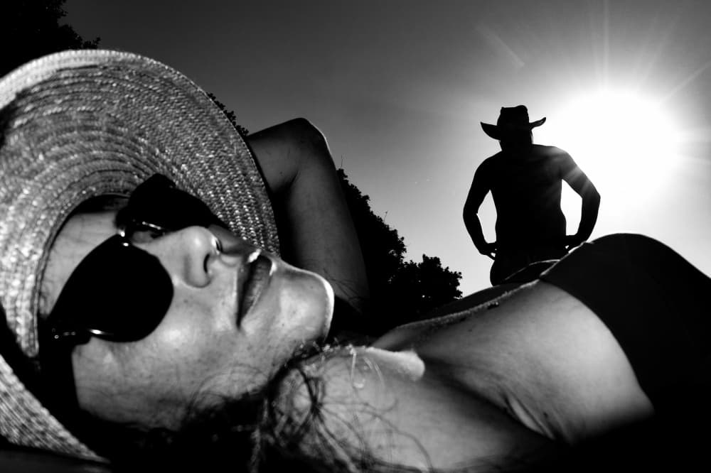 Sun Drenched Cowboy Silhouette by George Koulouridis — canvas wall art