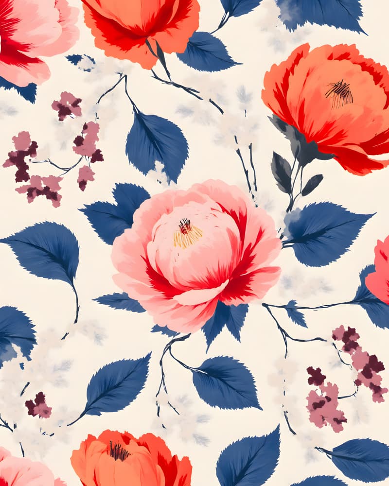 Vibrant Floral Peonies by Kintsugi99 — canvas wall art