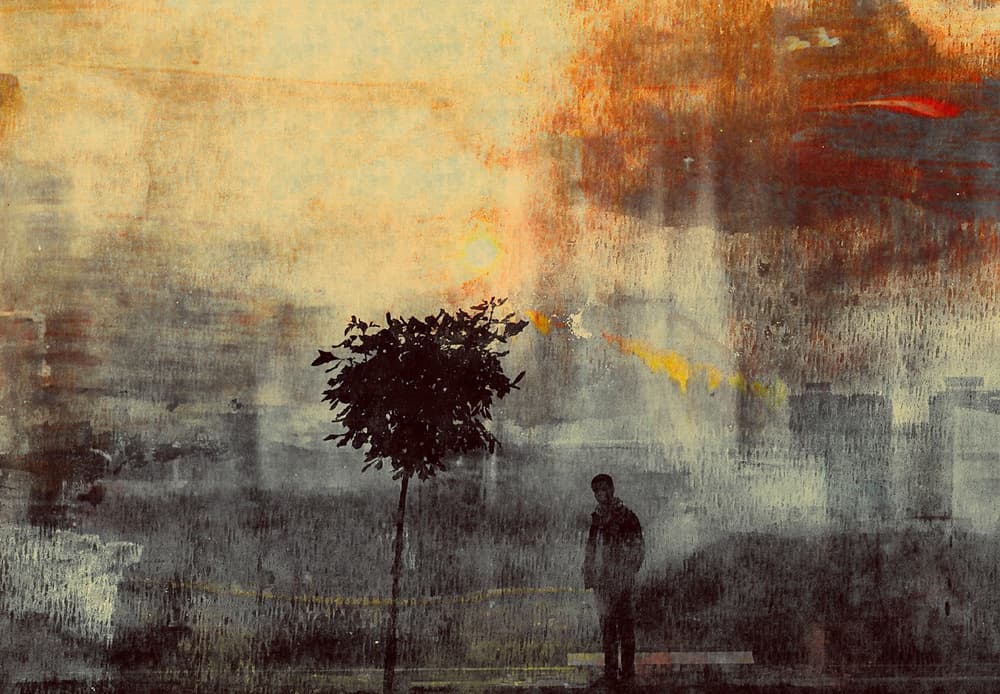 Man in Urban Solitude by Dalibor Davidovic — canvas wall art