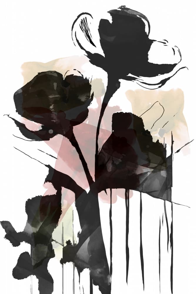 Dark Floral Abstract by cartissi — canvas wall art