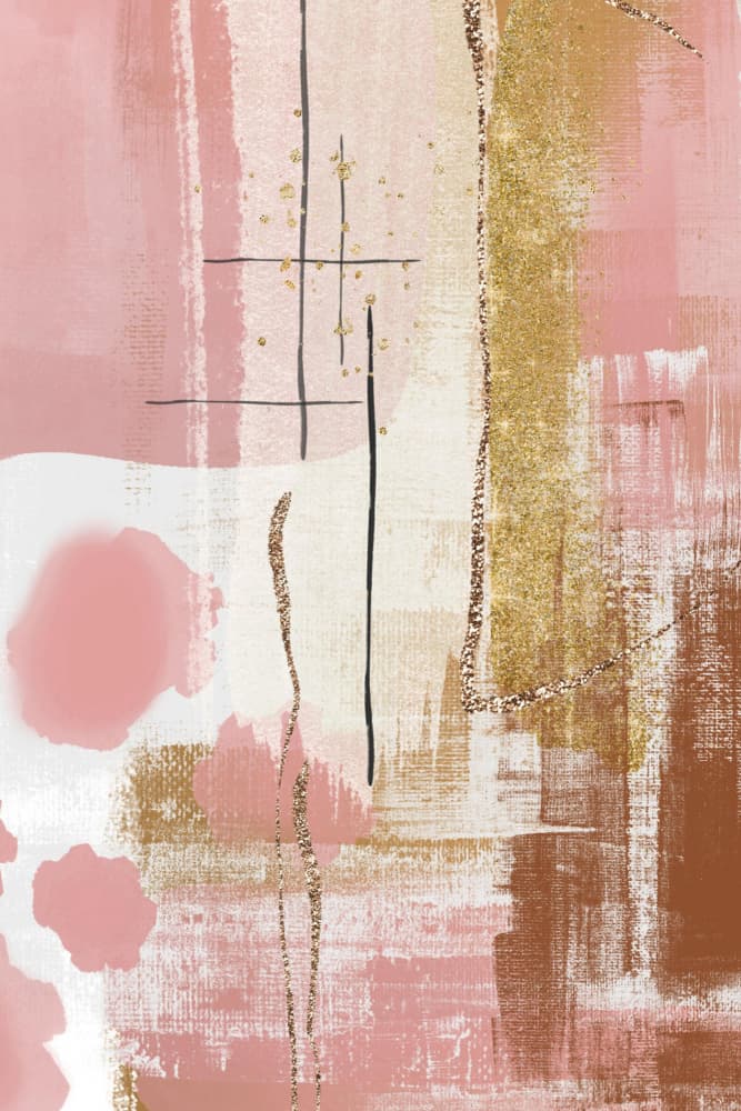 Modern Blush Gold Abstract by Sally Ann Moss — canvas wall art