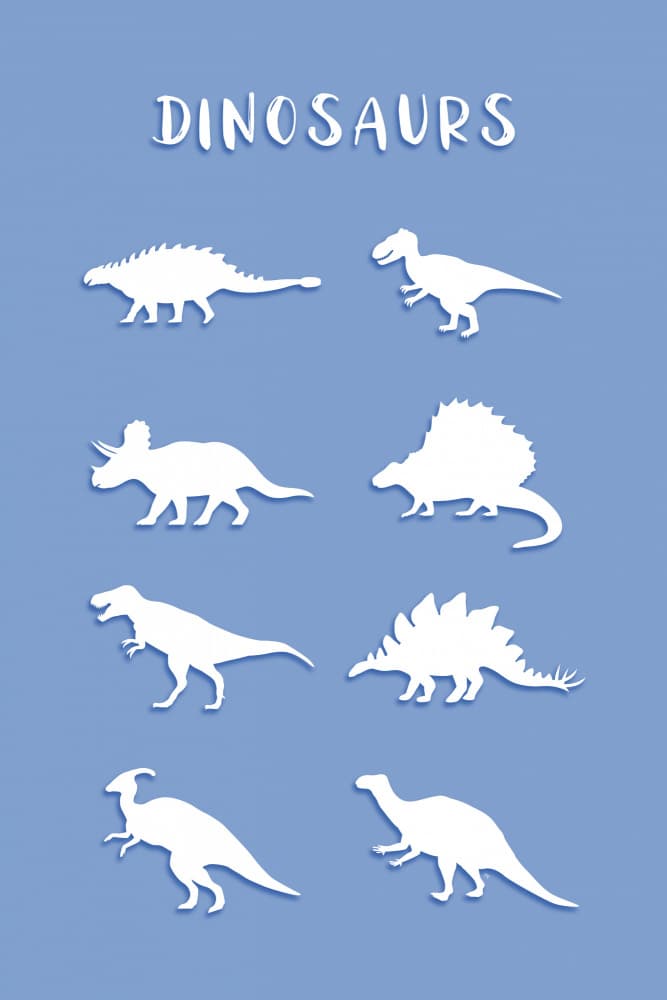 Dinosaur Silhouettes Collection by Martina — canvas wall art