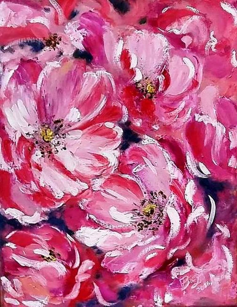 Vibrant Pink Flowers by Anda Bieza — canvas wall art