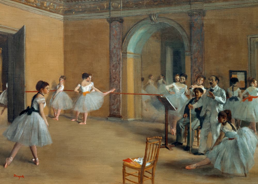 The Dance Foyer At the Opera On the Rue Le Peletier by Edgar Degas — canvas wall art