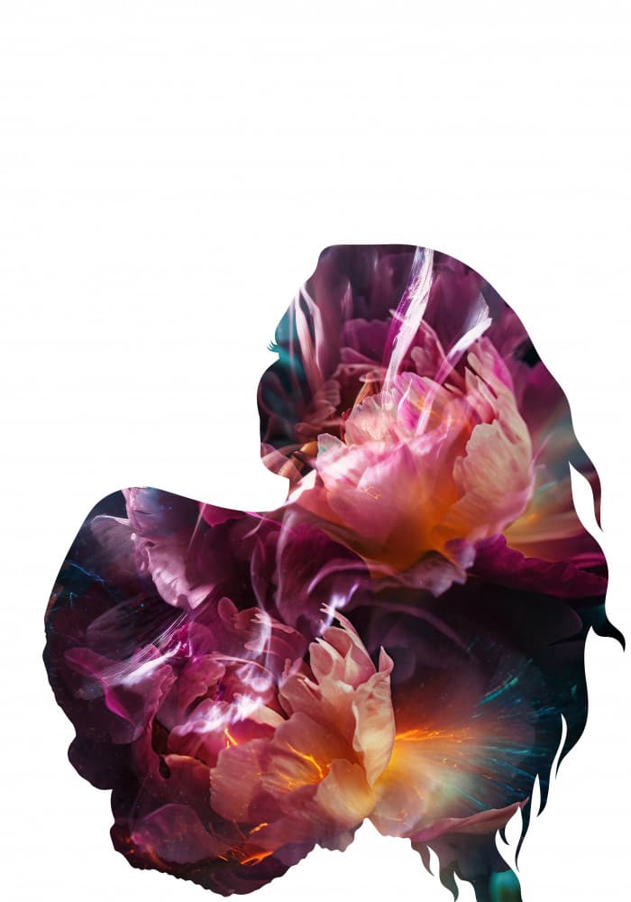 Blooming Woman Silhouette by Sarah Manovski — canvas wall art