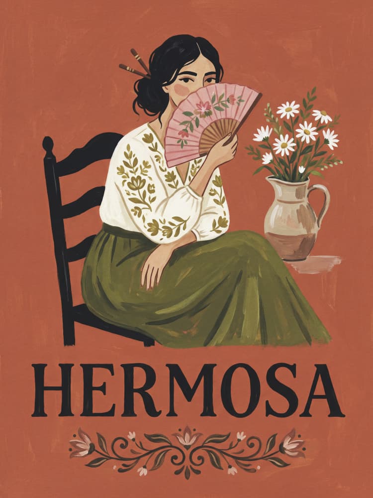 Hermosa with Fan by Andreas Magnusson — canvas wall art