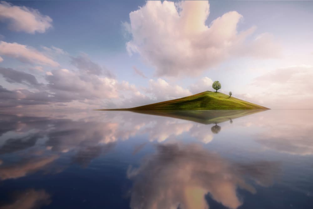Dreamy Island Reflection by Hary Muhammad — canvas wall art