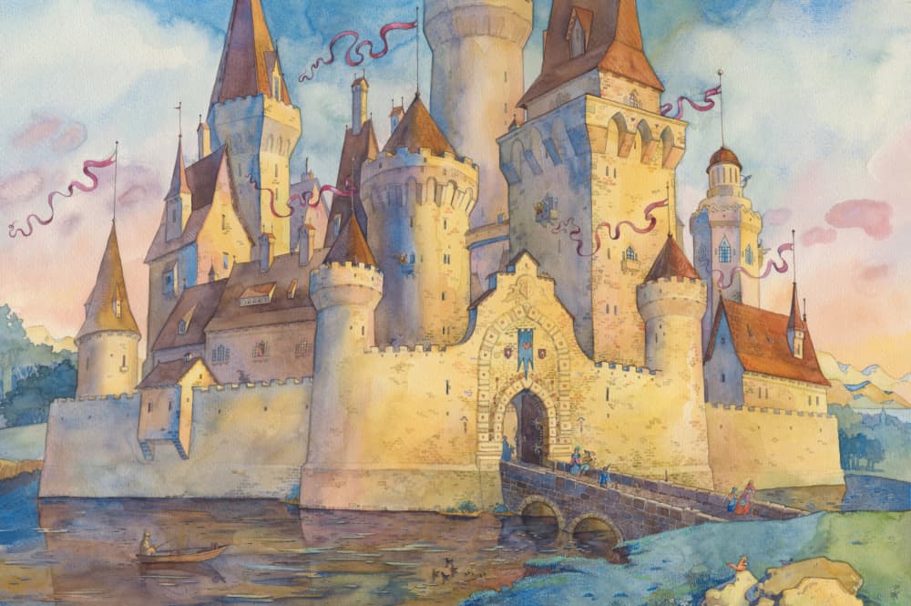 Dreamy Fairytale Castle by Tetiana Kava Illustration — canvas wall art